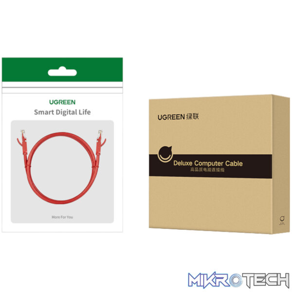 UGreen RJ45 CAT6 Ethernet 0.5m LAN Network Cable -Red (1Gbps, 250MHz) - Image 5