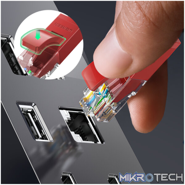 UGreen RJ45 CAT6 Ethernet 0.5m LAN Network Cable -Red (1Gbps, 250MHz) - Image 6