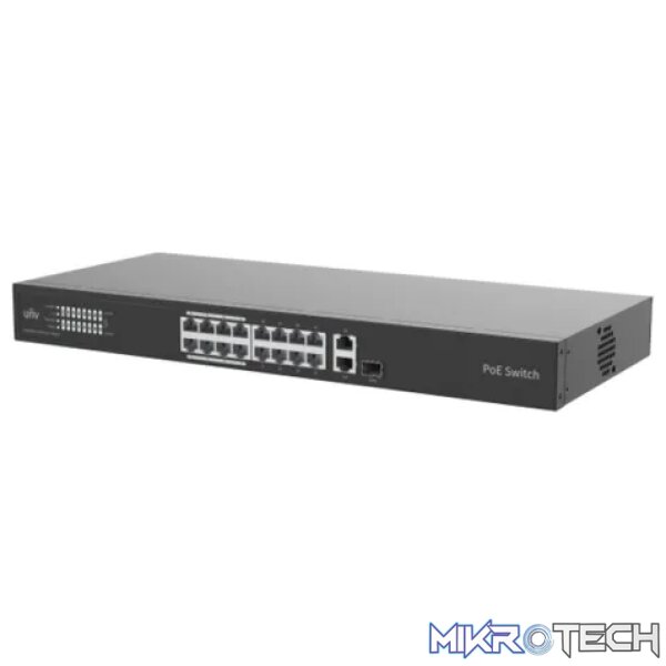 Uniview 16 Port 10/100 PoE Cloud Managed Switch with 1 x RJ45 1GE and 1 x RJ45/SFP 1GE Uplink - Image 5