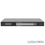 Uniview 24 Port 10/100 PoE Cloud Managed Switch with 1 x RJ45 1GE and 1 x RJ45/SFP 1GE Uplink