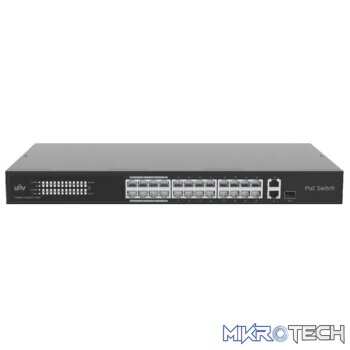 Uniview 24 Port 10/100 PoE Cloud Managed Switch with 1 x RJ45 1GE and 1 x RJ45/SFP 1GE Uplink