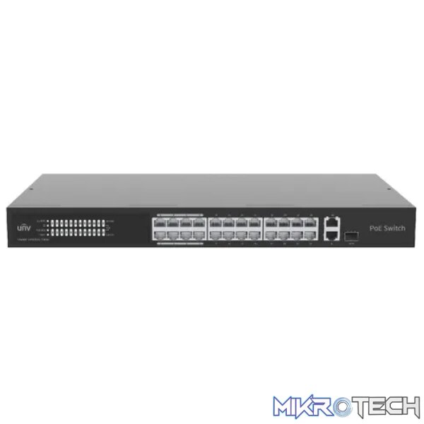 Uniview 24 Port 10/100 PoE Cloud Managed Switch with 1 x RJ45 1GE and 1 x RJ45/SFP 1GE Uplink Uniview 24 Port 10/100 PoE Cloud Managed Switch with 1 x RJ45 1GE and 1 x RJ45/SFP 1GE Uplink
