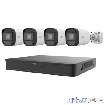 Uniview 4 Channel Hybrid Video Recorder Kit with 4 Analog Cameras