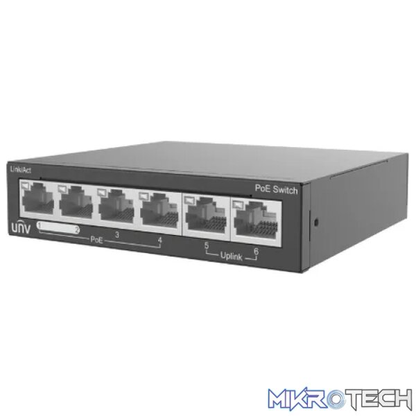 Uniview 6 Port 10/100 PoE Switch with 2 x 10/100 RJ45 Uplink - Image 3