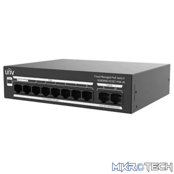 Uniview 8 Port 10/100 PoE Cloud Managed Switch with 2 x 1GE RJ45 Uplink - Image 3