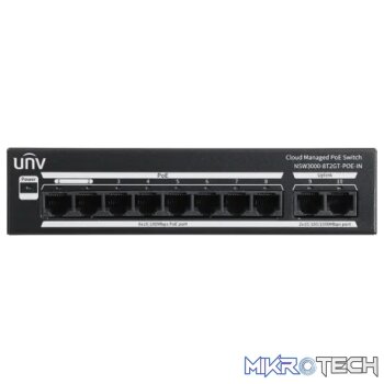 Uniview 8 Port 10/100 PoE Cloud Managed Switch with 2 x 1GE RJ45 Uplink