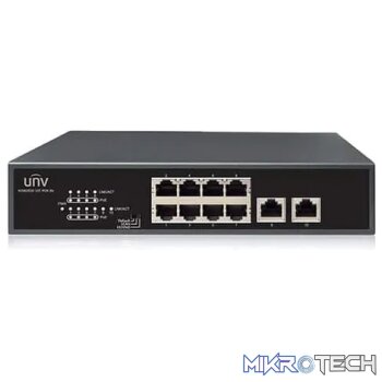 Uniview 8 Port 10/100 PoE Switch with 2 x RJ45 1GE Uplink
