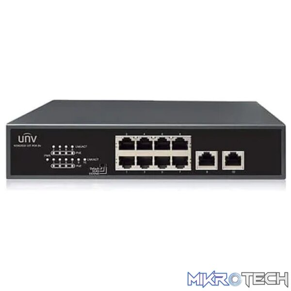 Uniview 8 Port 10/100 PoE Switch with 2 x RJ45 1GE Uplink Uniview 8 Port 10/100 PoE Switch with 2 x RJ45 1GE Uplink