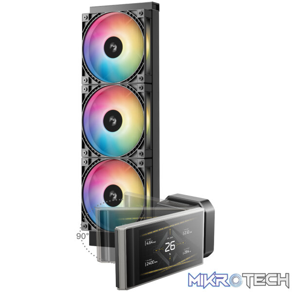 DeepCool LT360 VISION ARGB 4.5" LCD All-in-one CPU Liquid Cooler - Black - Image 2