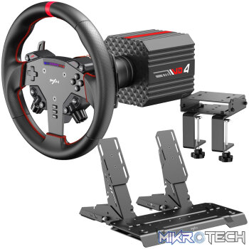 PXN VD4 Direct Drive Sim Racing Wheel – PD-HM Dual Pedal – Z8 Clamp Bundle