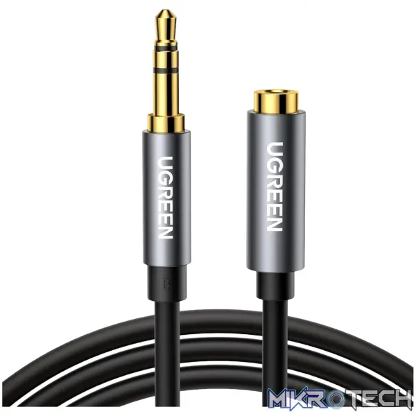 UGREEN AV118 3.5mm AUX Extension Cable 3m – Male to Female –(Black) UGREEN AV118 3.5mm AUX Extension Cable 3m – Male to Female –(Black)